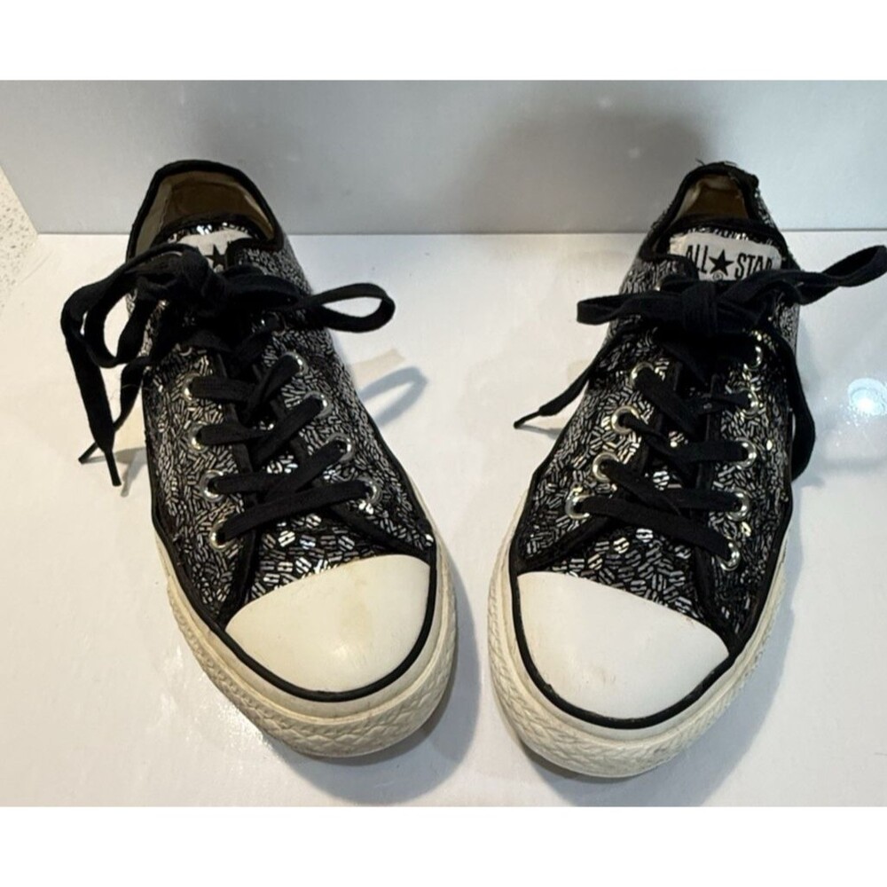 Converse™ ALL STAR Shoes Y2K Black Silver Sequins Sz M 5 W 7 M Low
